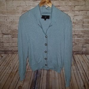 St John by Marie Gray Blue Cardigan Medium M